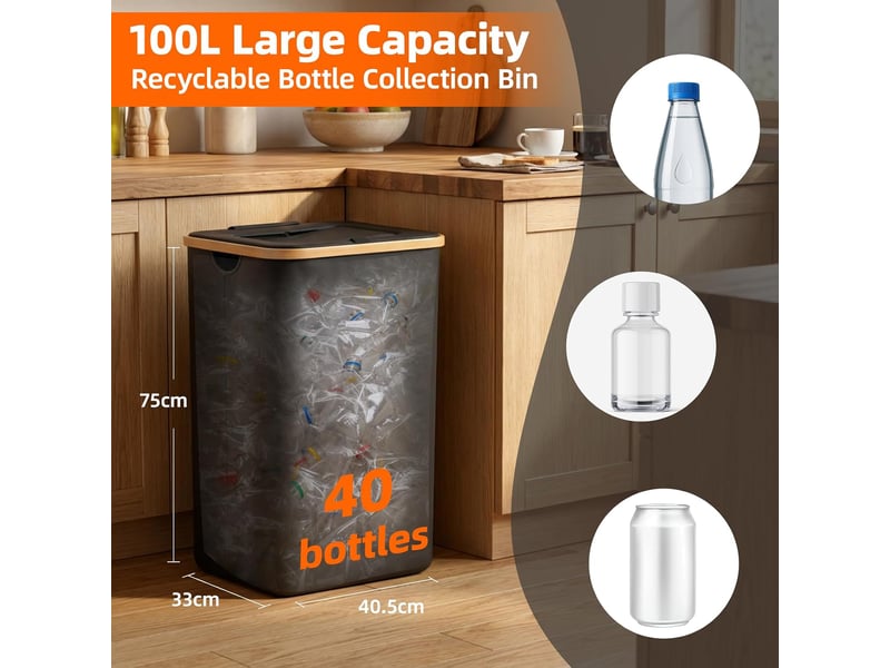  Panier à linge avec couvercle et sac intérieur amovible 100l corbeille à linge pliable grande capacité, bac à linge sale avec poignées pour chambre, buanderie, salle de bain, noir  - Conforama B