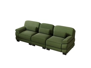 Canapé modulable,265x88.5x94 cm,3 places,velours côtelé,vert