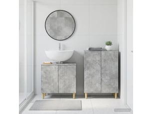 Ensemble de 2 meubles de salle de bain arnhem gris béton cf63072