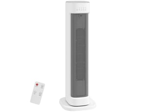 Chauffage soufflant en céramique 2000 w avec 3 niveaux de température réglables, minuterie 15 heures, télécommande, blanc