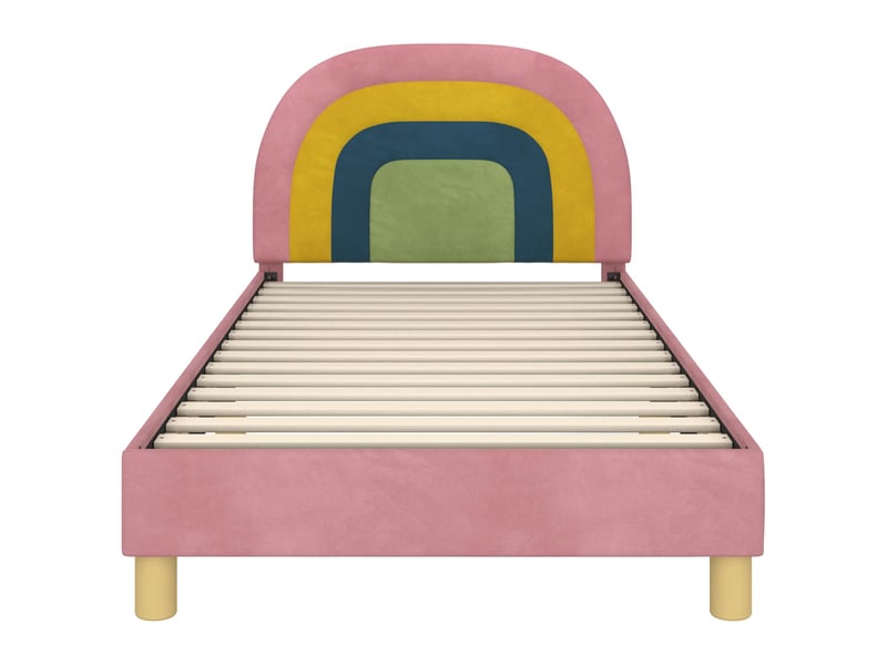 Cadre de lit pour enfants - lit jeune avec tête de lit rose 80 x 200 cm - Conforama E