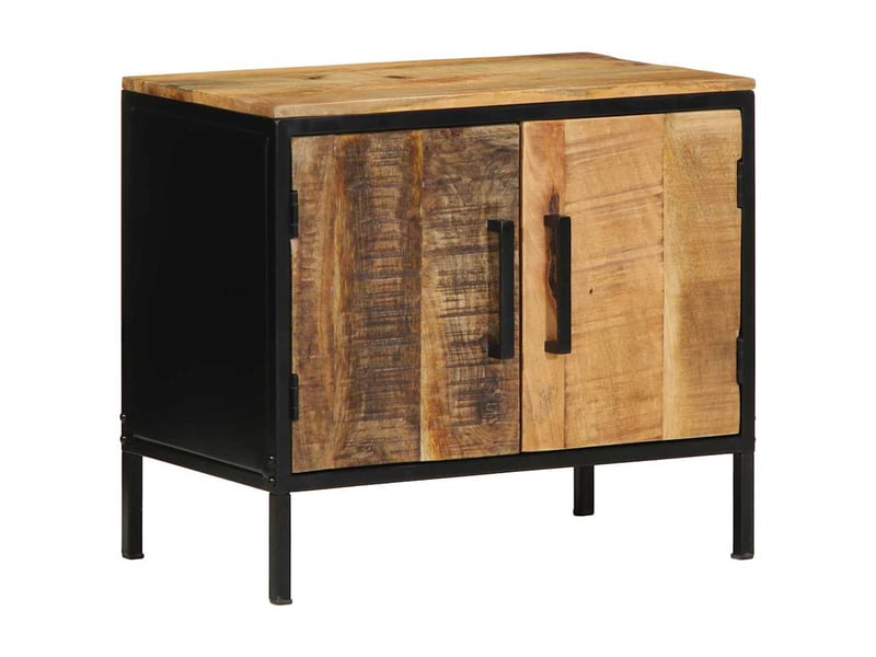  Table de chevet 2 pièces marron et noir 50 x 30 x 45 cm  - Conforama C