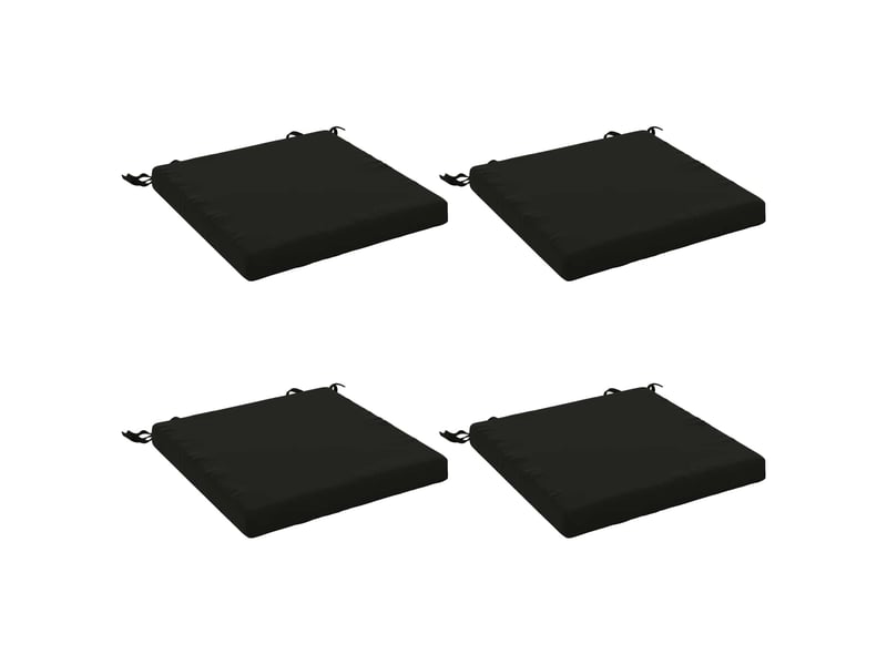 Lot de 4 coussins de siège, coussins d'assise soest 100 % polyester noir cf60441 - Conforama A
