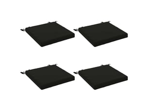 Lot de 4 coussins de siège, coussins d'assise soest 100 % polyester noir cf60441