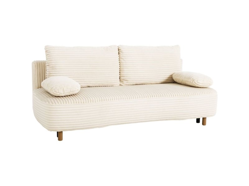  Canape convertible pyla 3 places perle velours coffre de rangement 203x95x89 cm B004112 - Conforama A