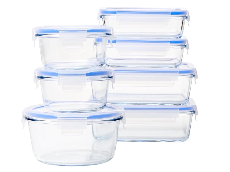Lot de 7 récipients en silicone avec clips de fermeture – conservation alimentaire, bleu - Conforama A