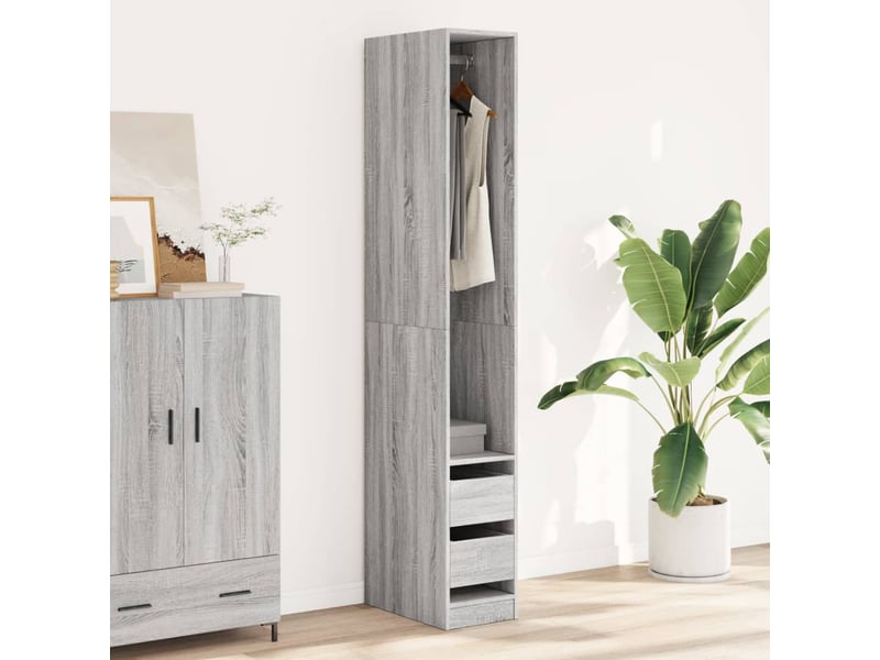  Garde-robe, armoire de rangement sonoma gris 30x50x200 cm bois d'ingénierie shl4263  - Conforama C