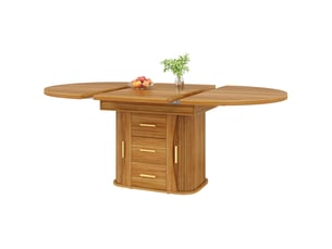 Table de salle à manger extensible avec plateau coulissant en mdf pour salle à manger 118–158×118×77 cm noyer