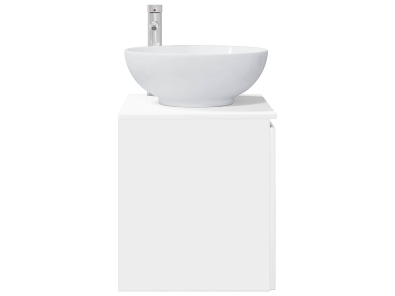  Vanité de lavabo mural, meuble de rangement blanc brillant 49.5x44.5x65 cm shl2034  - Conforama D