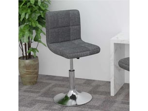 Tabouret de bar, chaise de bar pivotant gris foncé tissu