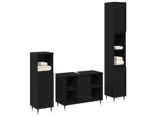 Ensemble de mobilier de salle de bain 3 pc chêne noir cf64334