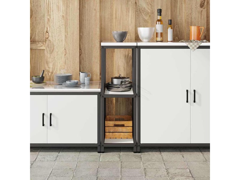  Étagère de cuisine, étagère de rangement hattem blanc 30x50x92cm acier  - Conforama D