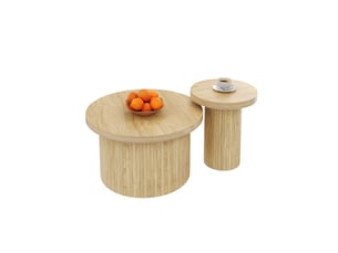 Table basse rond(e) coloris naturel <strong>FLORAGRACE</strong> <strong></strong> - 66 cmx40 cm
