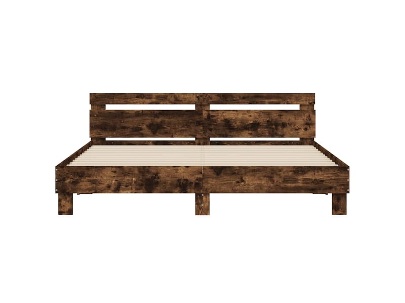  Lit adulte, lit double, cadre de lit sans matelas chêne fumé 200x200cm cf12666  - Conforama E