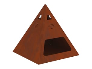 Brasero exterieur, foyer camping rouillé 50x50x51 cm acier patiné