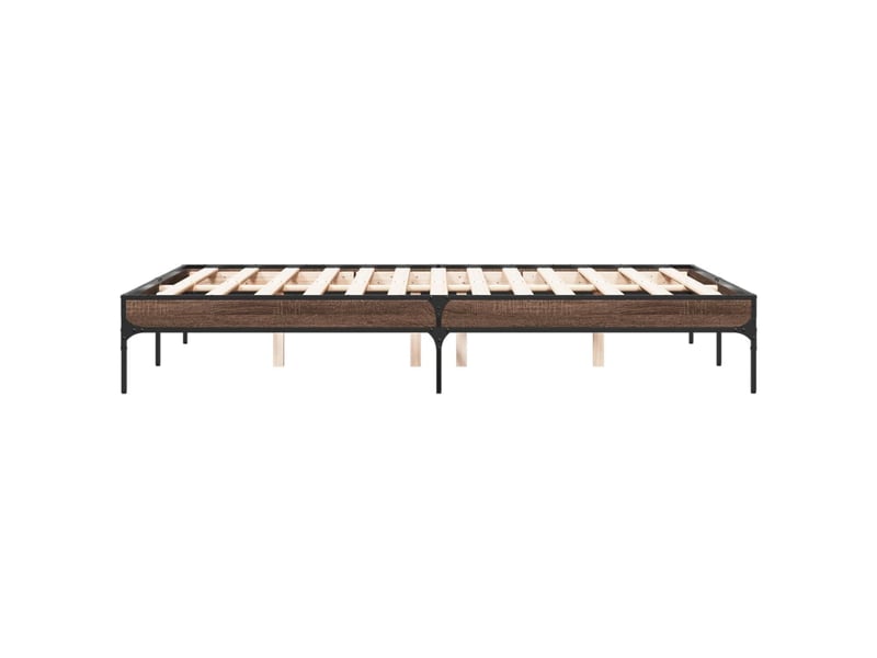  Lit double- lit adulte -  cadre de lit sans matelas chêne marron 135x190 cm  - Conforama D