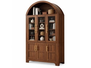 Vitrine coloris bois foncé <strong>MAISENTIEL</strong> <strong></strong> - 110 cmx185 cm