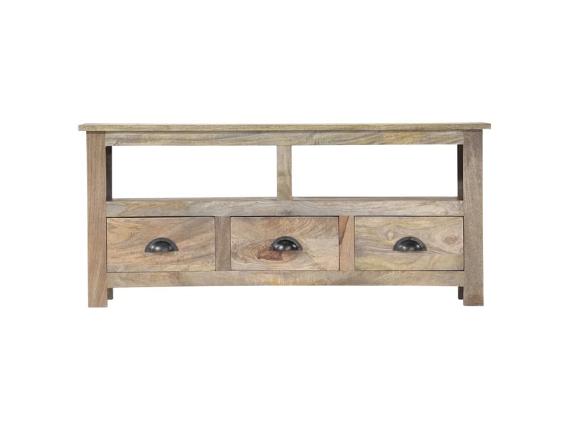  Meuble tv - banc tv - meuble de rangement - 110x30x50 cm bois massif de manguier fr9423  - Conforama C