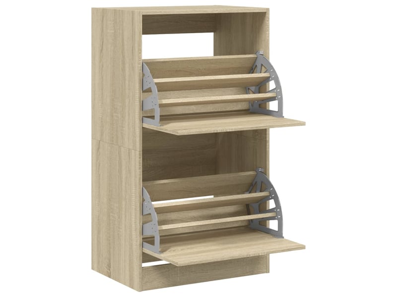  Meuble à chaussure | armoire à chaussures 2 tiroirs rabattables chêne sonoma shl3631  - Conforama E