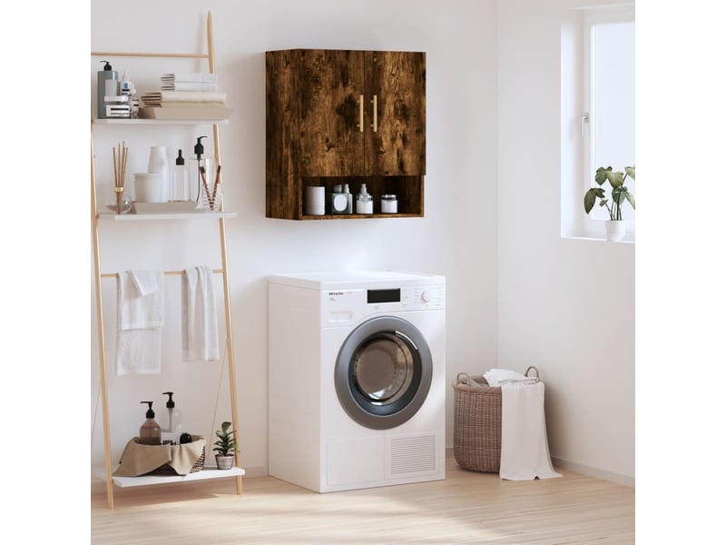  Armoire murale salon, meuble de rangement chêne fumé 60x31x70 cm bois d'ingénierie shl8190  - Conforama B