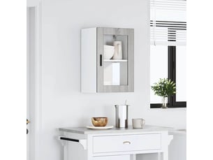 Armoire murale de cuisine avec porte en verre porto sonoma gris shl8447