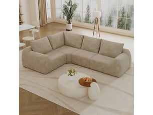 Canapé 4 places kaki en tissu chenille 267 cm sans montage