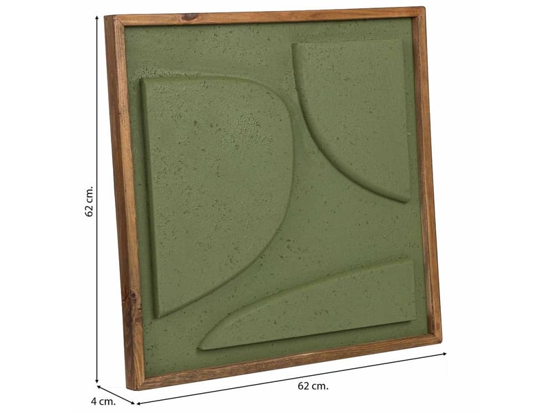 Tableau artisanal en bois recyclé relief vert 62x4x62 cm h - Conforama C