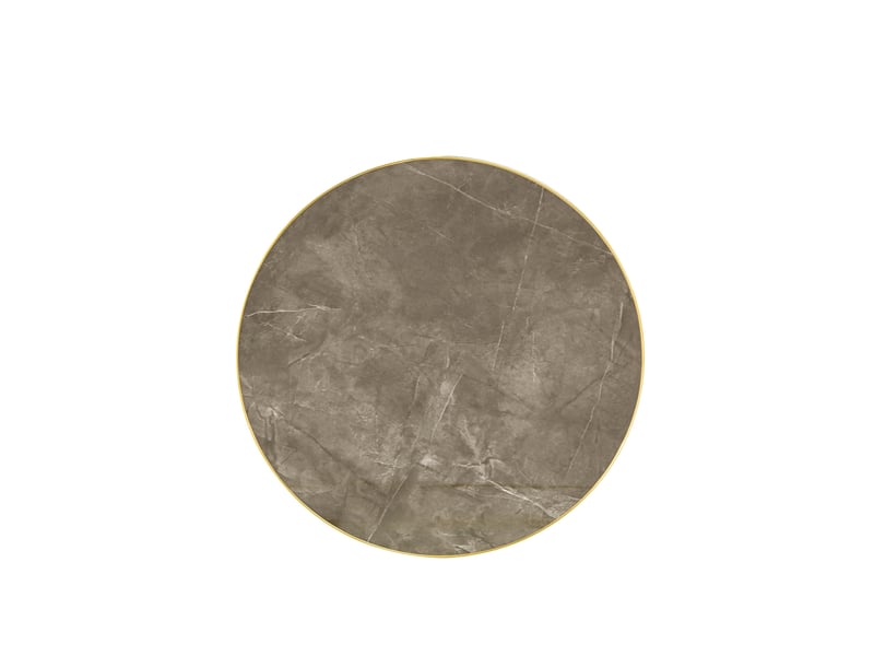  Table d’appoint ronde, 60 cm, table d’appoint table salon, design moderne, plateau mdf, piètement métal, coloris gris  - Conforama E