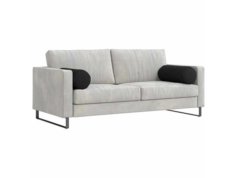  Lot de 2 coussins d'accent, coussins décoratifs, coussins lombaires tissu noir ø 25 x 70 cm cf56703  - Conforama C
