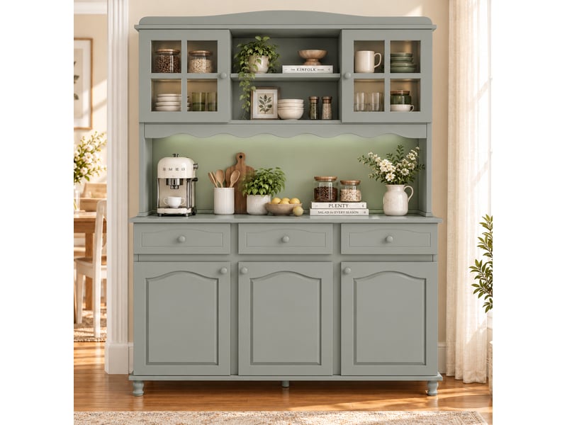  Buffet de cuisine 135 cm avec rangements et prises evryae  - Conforama D