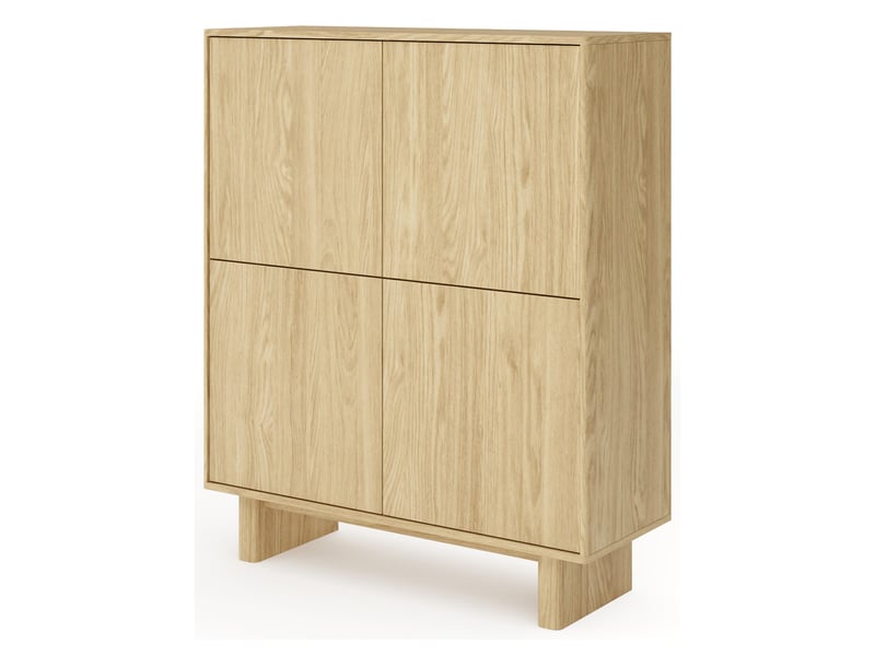  Buffet hasareti, enfilade 4 étagères, 104x38x124h cm chêne marron Hasareti - Conforama E