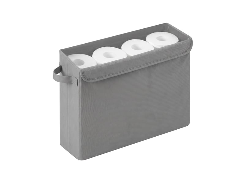 Panier porte papier toilette avec couvercle en pvc transparent, rangement salle de bain, 12 rouleaux standard - Conforama A