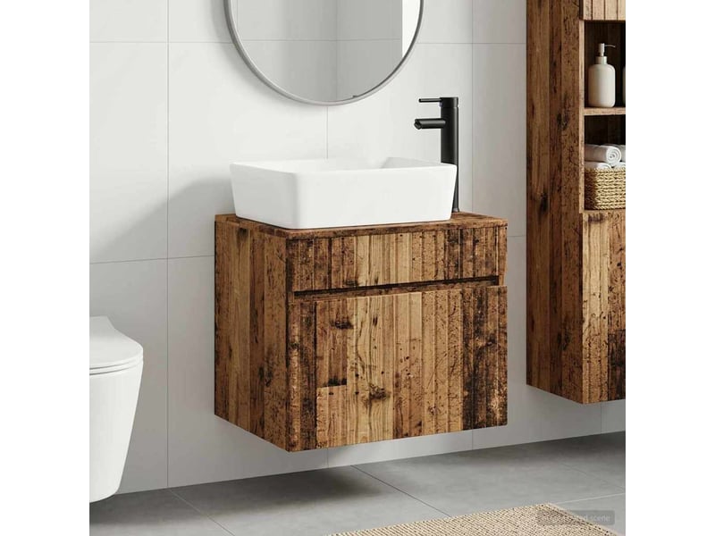  Ensemble de mobilier de salle de bain bois ancien cf64602  - Conforama B