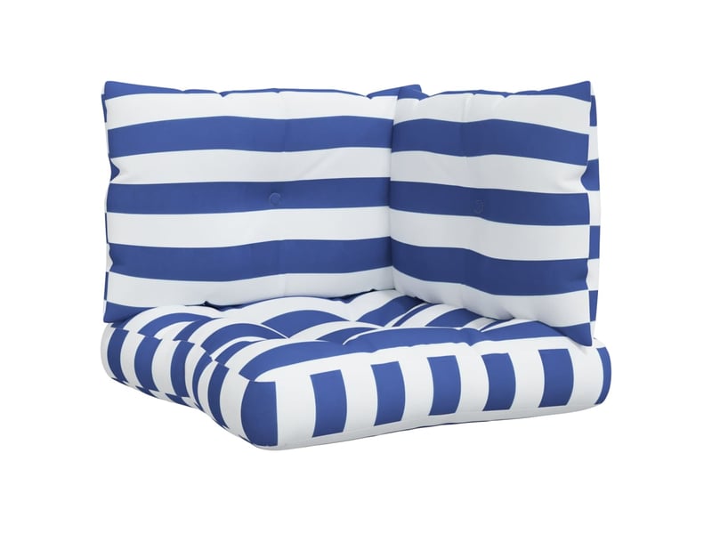  Lot de 3 coussins de palette, coussins de canapé rayures bleuesblanches cf59697  - Conforama A