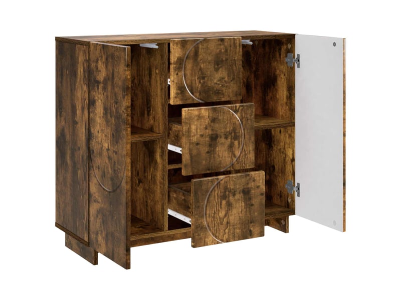 Buffet - bahut - meuble de rangement chêne fumé 85,5 x 31 x 75 cm bois d'ingénierie - Conforama C