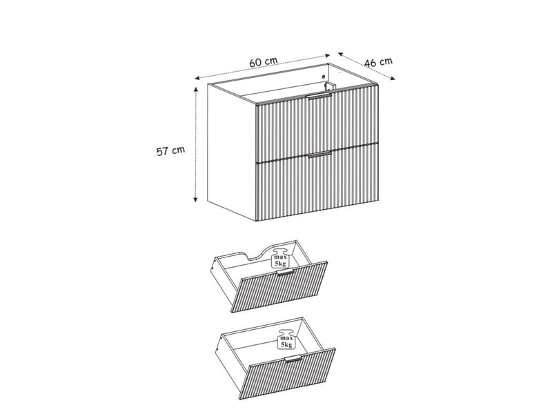  Meuble suspendu sous lavabo flow cachemire 60 cm  - Conforama E
