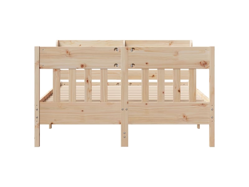  Lit double- lit adulte -  cadre de lit sans matelas 150x200 cm bois de pin massif  - Conforama C