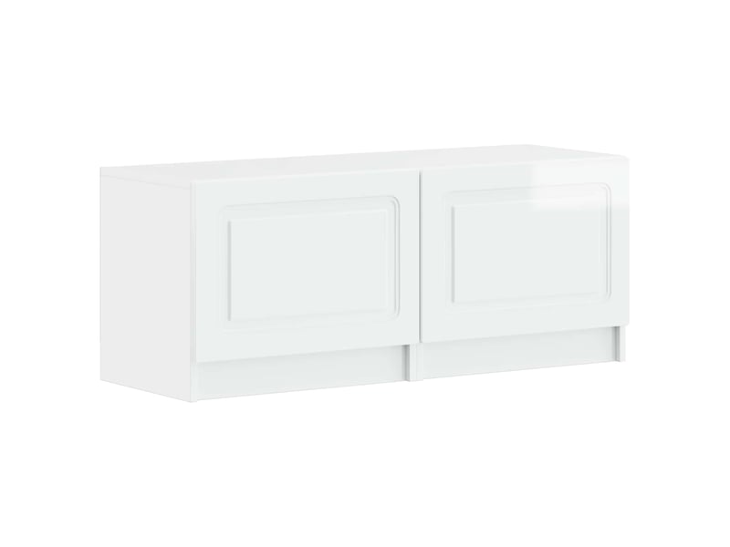  Meuble tv - banc tv - meuble de rangement led utrecht 3 pcs blanc brillant bois d'ingénierie  - Conforama D