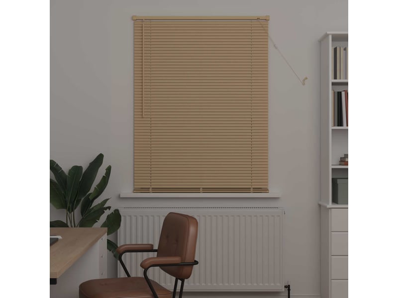 Store vénitien, store de fenêtre marron clair avec motif 150 x 90 cm 25 mm pvc cf47939 - Conforama C