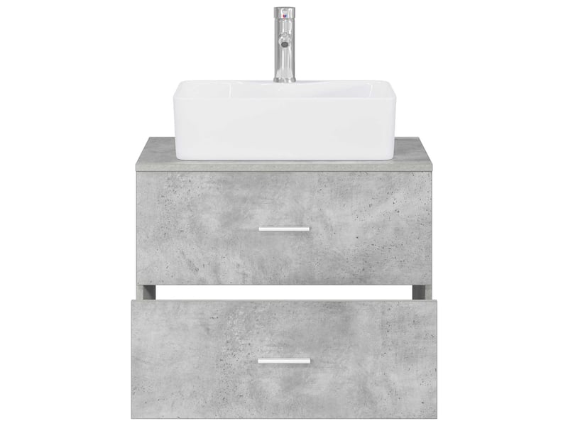  Ensemble de mobilier de salle de bain gris béton cf64685  - Conforama C