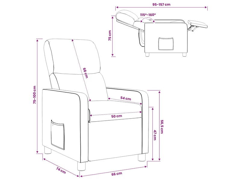  Vidaxl fauteuil inclinable vert foncé polyester  - Conforama C