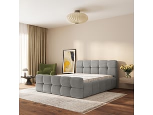 Lit coffre 140x200 cm <strong>MASSENO</strong>  <strong></strong> coloris gris