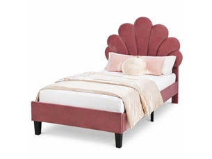 Lit simple 90x200 cm ULQENI   coloris rose