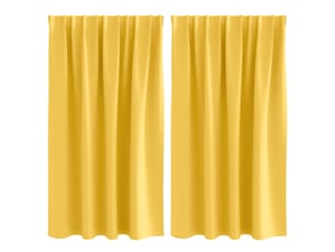 Lot de 2 rideaux occultants, rideaux black-out avec anneaux jaune moutarde polyester cf44680