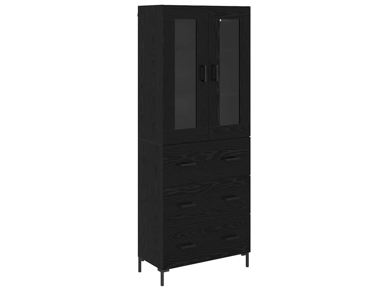 Buffet - haut armoire 2 pc chêne noir 69,5 x 34 x 180 cm - Conforama A