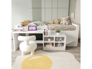 Lit avec rangement 90x200 cm <strong>MERAX</strong>  <strong>lit enfant blanc</strong> coloris blanc