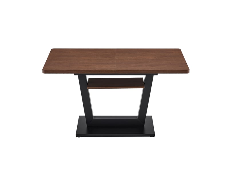  Table à manger extensible avec plateau mdf effet noyer et pieds en métal noir  - Conforama W