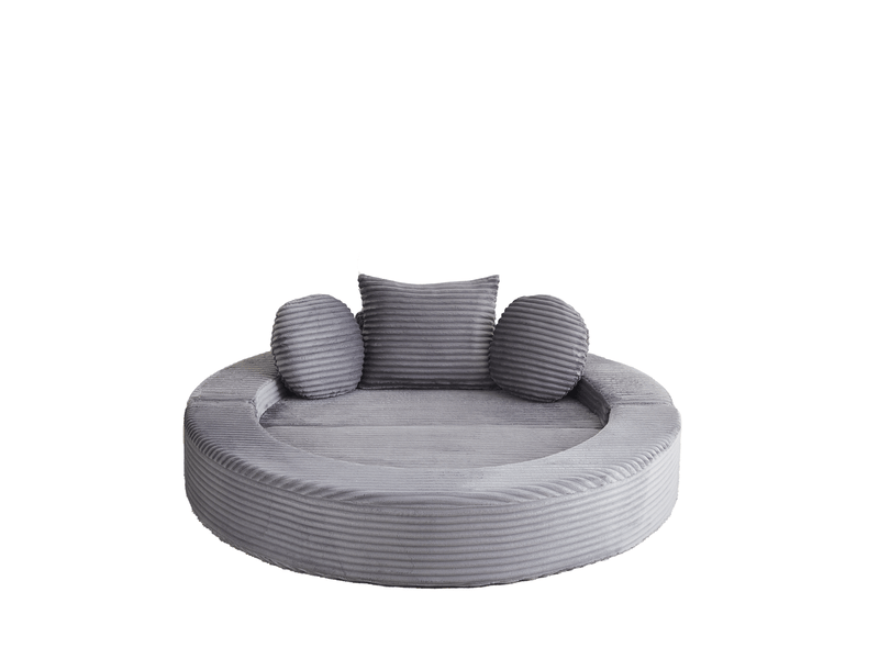 Canapé 4-en-1 convertible en velours côtelé gris, canapé 1 place  - Conforama R