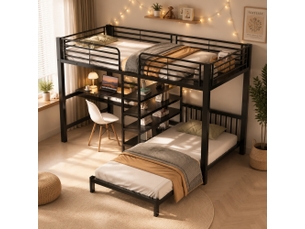 Lit superposé 90x200 cm <strong></strong> <strong>Radiant Stride</strong> coloris noir