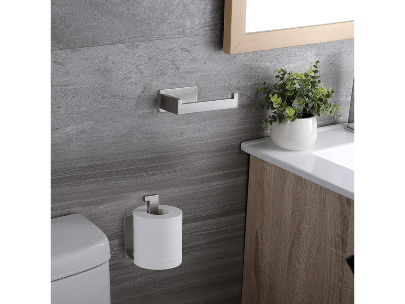 Porte-papier toilette, porte-rouleau de papier toilette adhésif, porte-papier toilette en acier inoxydable sus 304 (2 pièces, argent)  - Conforama E
